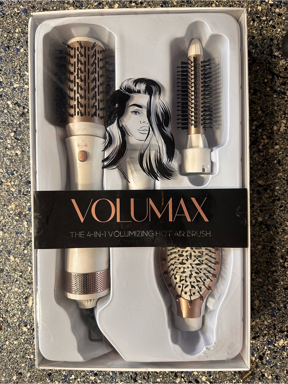 4-in-1 Volumizing Hot Air Brush — Rose Gold/Champagne